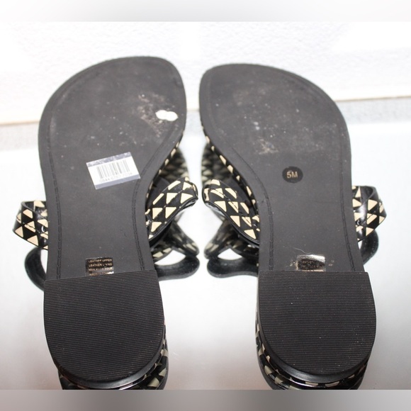 Tory Burch Miller Flip Flop Sandals Triangle Geo Print Women’s Size 5 - Picture 3 of 4